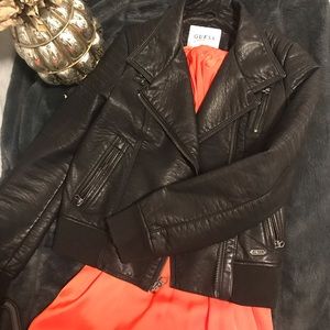 New Guess Black leather jacket